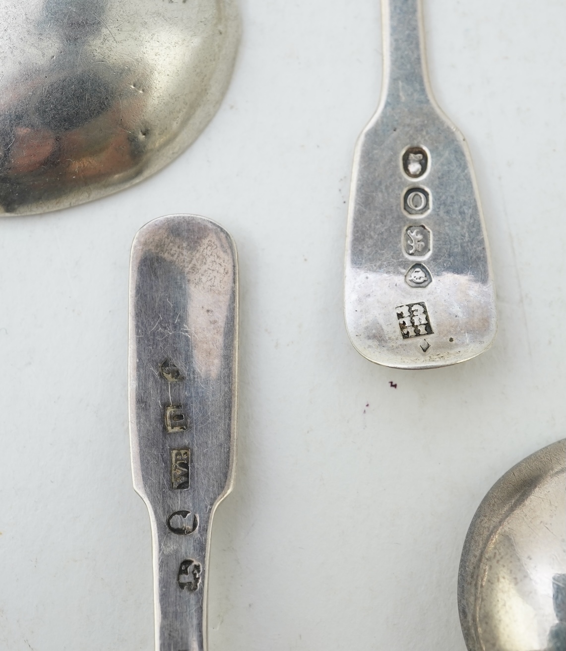 Ten assorted 19th century silver caddy spoons